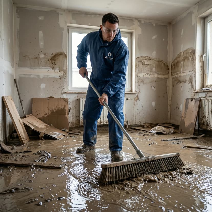 Nettoyage après inondation par les équipes WexX