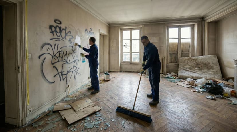 Nettoyage après squat et expulsion par les équipes WexX