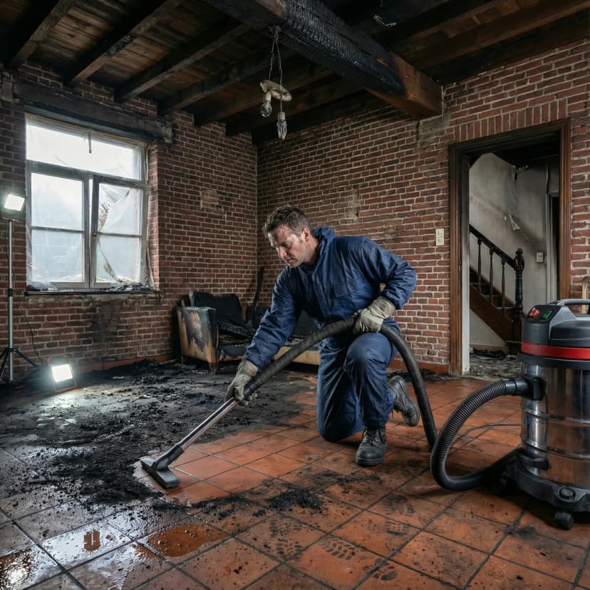 Nettoyage des suies après incendie par les équipes WexX